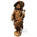 Outdoor indoor angel girl statue bronze sculpture of child playing violin